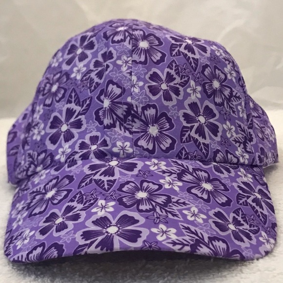 Girl's Adjustable Purple Floral Designer Hat - Picture 1 of 11